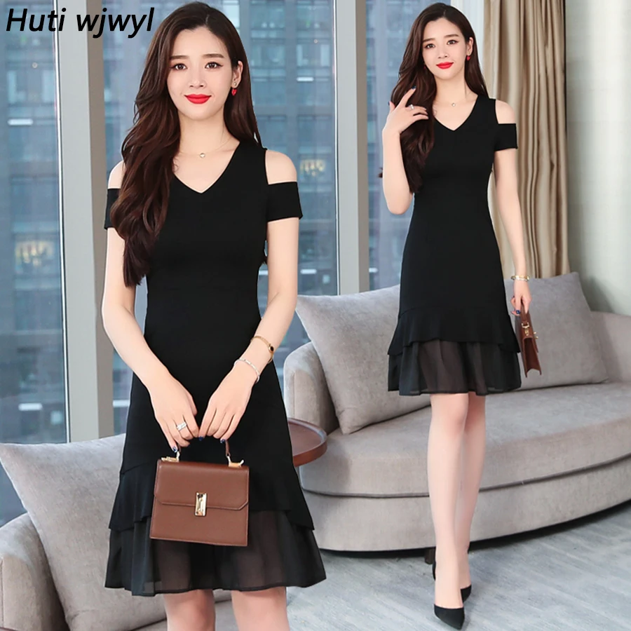 

Plus Size Korean Vintage Boho Beach Casual Midi Dress 2019 Vintage Black Sexy Club Sundress Elegant Women Bodycon Party Vestidos