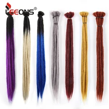 Leeons – extensions de cheveux synthétiques faites à la main, Dreadlocks pour femmes et hommes, tressage ombré, 1 brin, tresses au Crochet