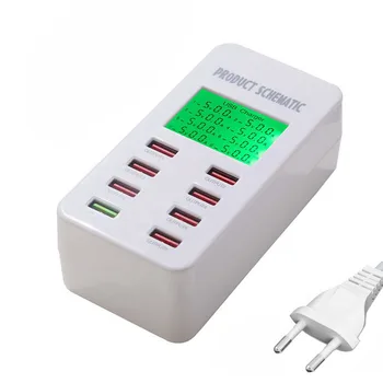 

QC 3.0 USB Charger 8 Port 5V7A USB LCD Display Fast Charger For iPhone XS MAX XS iPad AMSUNG S10+ S9 XIAOMI Mi9 Mi8 Power Supply