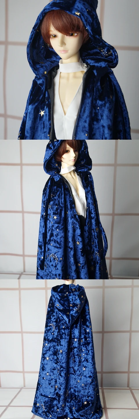 BJD накидка волшебника пальто наряды верхняя одежда синий для 1/4 1/3 2" 60 см 70 см высокий Мужской BJD Кукла SD MSD SD17 DK DZ AOD DD использование куклы