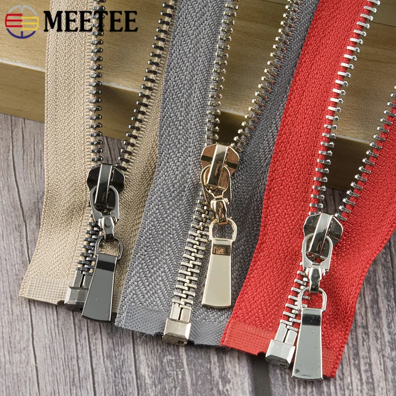 

Meetee 1pc 85cm 5# Metal Zipper Open End Self-locking Down Jacket Coat Zip DIY Costume Sewing Garment Repair Accessories ZA010