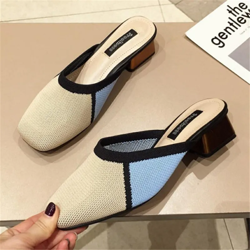 

2019 Spring Pumps Women Shoes Heels Elegant New Mules Shoes Women Heel