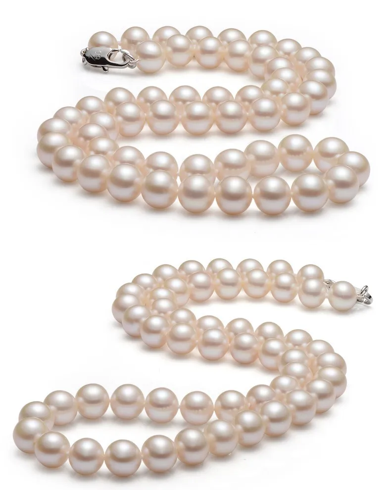 Ювелирные изделия из жемчуга FENASY, натуральное круглое жемчужное ожерелье с жемчугом 8-9 мм, модные ожерелья для женщин, классический дизайн, рождественский подарок