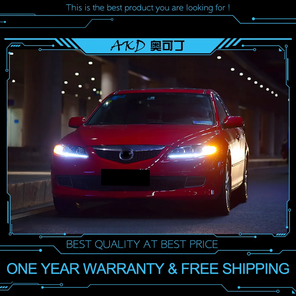 АКД Тюнинг автомобилей фары для Mazda 6 2004- мазда 6 светодиодные фары DRL ходовые огни биксеноновый луч Противотуманные фары с ангельскими глазками