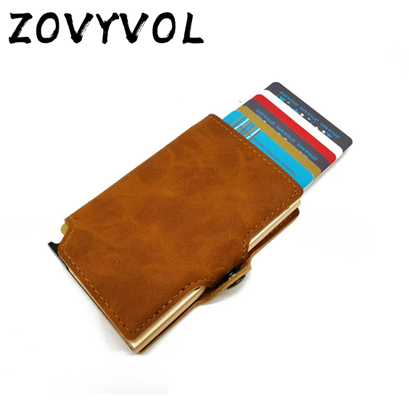 ZOVYVOL Rfid мужские кошельки Держатель для карт сумка для денег Мужской винтажный черный короткий кошелек маленькие кожаные тонкие Кошельки Мини кошельки тонкие