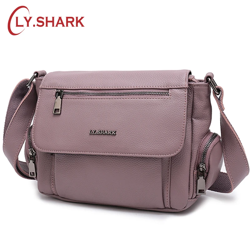 

LY.SHARK bags for women 2018 Green Genuine Leather Bag Women's Handbag Female Crossbody Shoulder Bag Ladies Tote Small Messenger