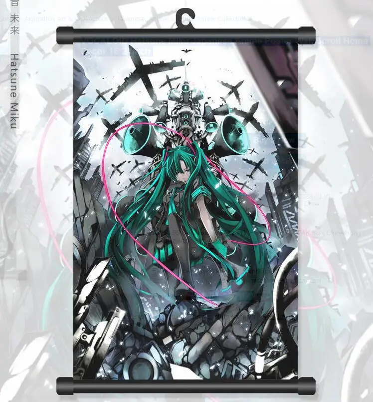 VOCALOID Hatsune Miku японский аниме плакат настенный прокрутка домашний декор 16*24