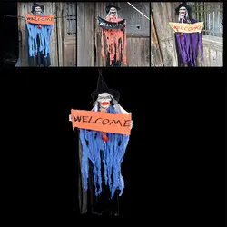 Хэллоуин Косплэй дом с привидениями ужасов реквизит вокальный световой электрический Голос Управление призрак головы мотыга висит