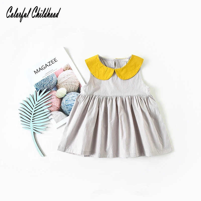 Baby Girl Dress Korean Summer New Kids Clothes Petal Collar Infant Girl