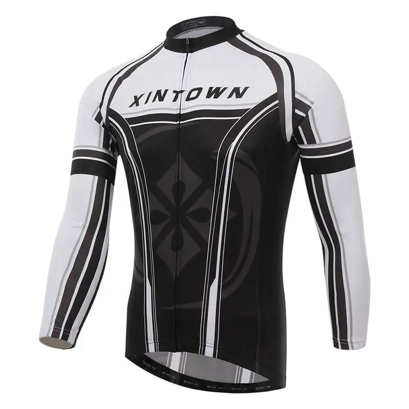 

XINTOWN Anti-sweat Breathable Cycling Jackey Polyester Bike Bicycle Coat Clothing Long Sleeve Cycling Running Jersey Clothes