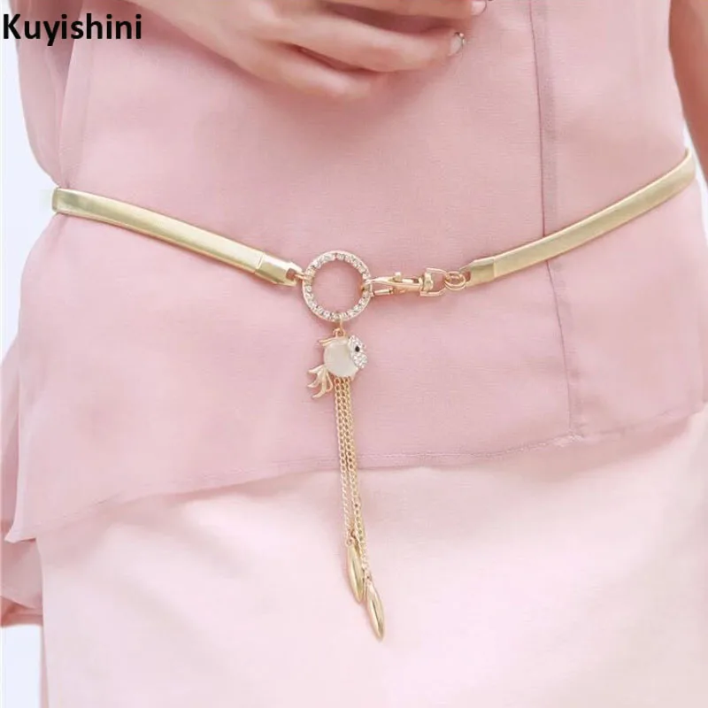 Elastic Silver Chain Belts