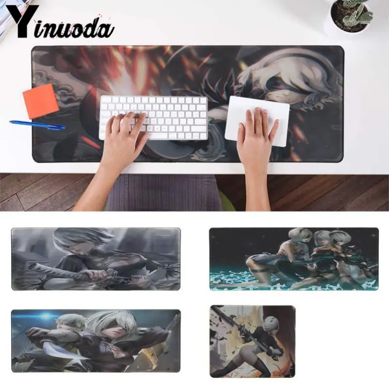

Yinuoda Hot 2B Playing Violin NieR Customized laptop Gaming mouse pad Edge Locking Speed Version Game Keyboard Pad for Gamer