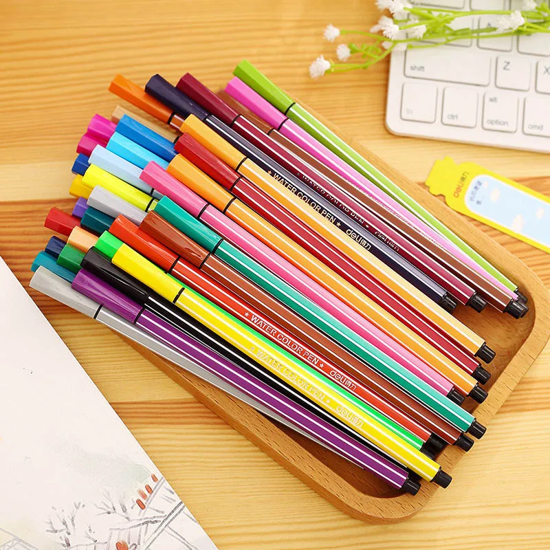 

Deli Novelty Washable Watercolor Pen 12/18/24/36/ Colors Lucky Bottle Set For Student Art Marker Drawing Supplies Kids Gifts