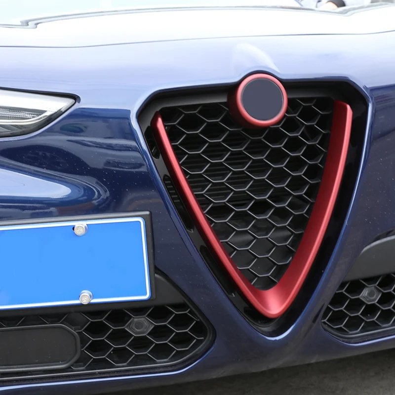 Красный для Alfa Romeo Giulia Abs пластик переднее украшение решетки рамка Автомобильные аксессуары 1 шт