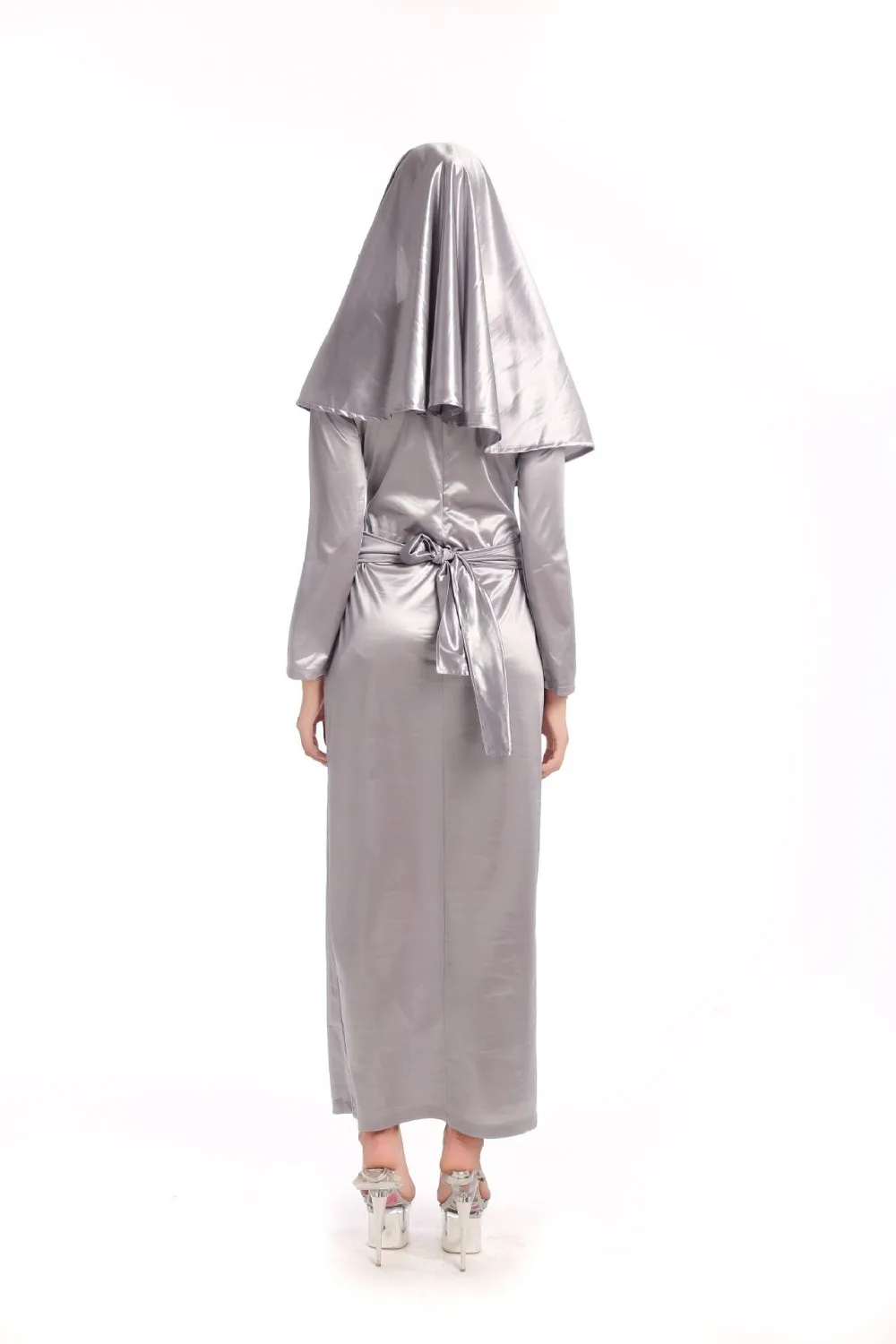 Новинка, серебряная Арабская одежда, сексуальная католическая монашка, платье для косплея, костюмы на Хэллоуин, костюм монашки
