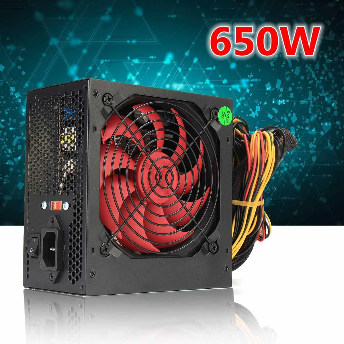 

650W PC Computer Power Supply Computer PC CPU Power Supply 20+4-pin 12cm Fans ATX 12V Molex PCIE w/ SATA PCI Connect Computer