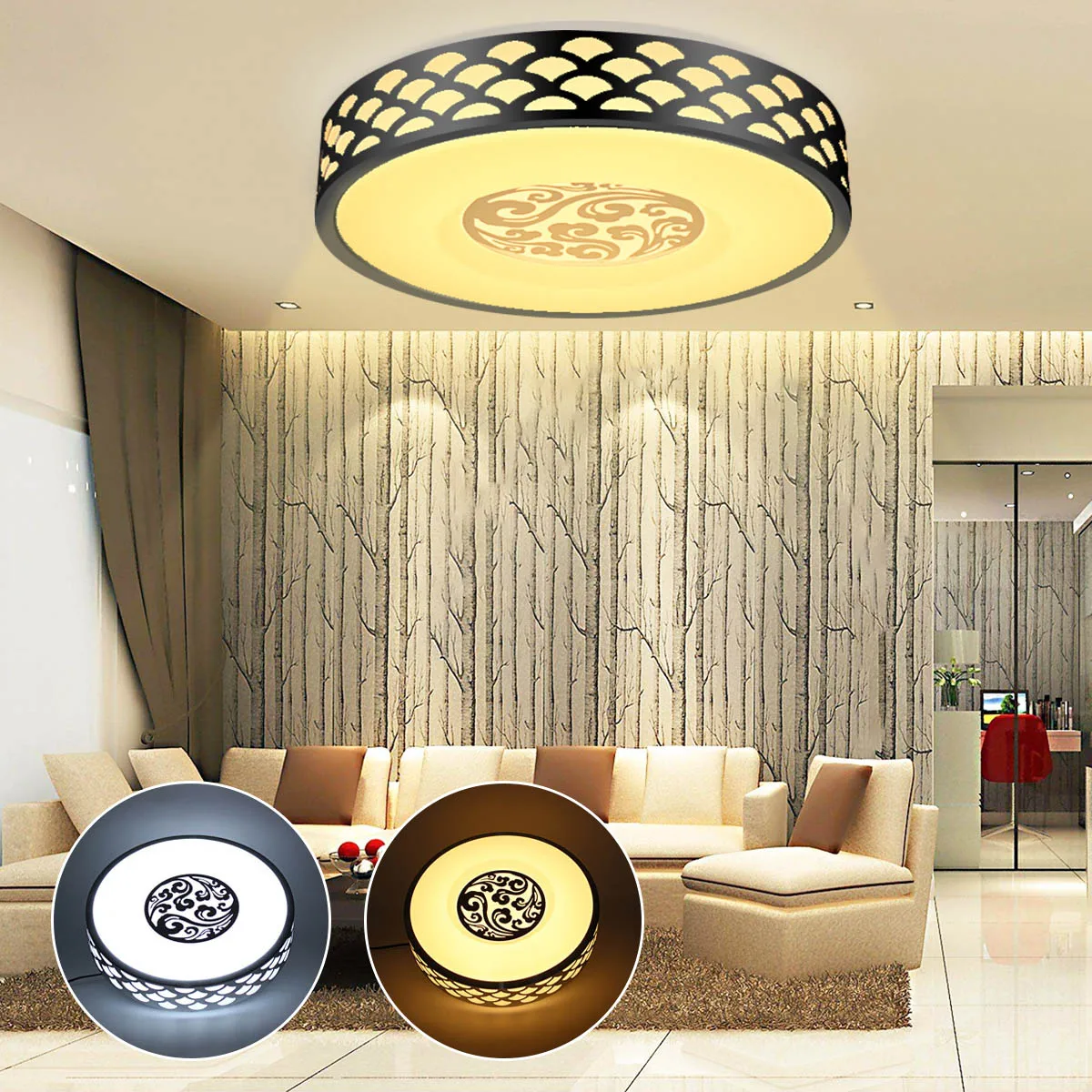 

12/15/18/23/36W Modern Flush Mount LED Ceiling Lights Round Acrylic Ceiling Lamp for Kitchen Bedroom Living Room Firture Decor