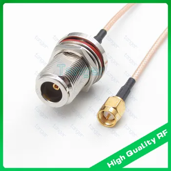 

N type female jack waterproof with nut to SMA male plug RG316 RG-316 Coaxial Pigtail Jumper RF Low Loss cable 20inch 50cm