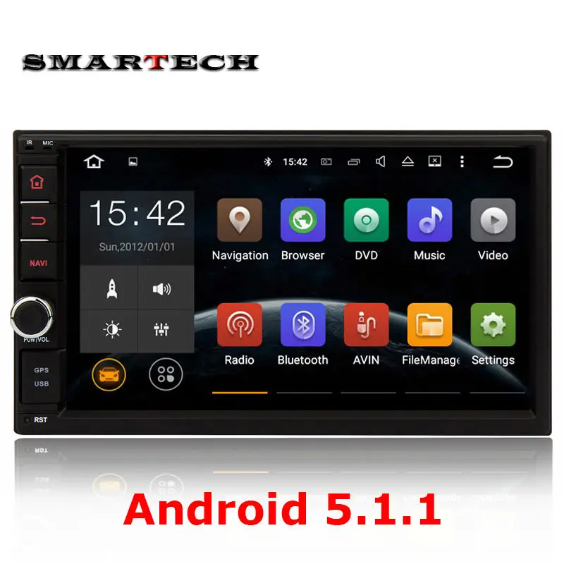 2 din Android 5 1 1 car radio Quad Core 7 inch 1024 600 HD screen