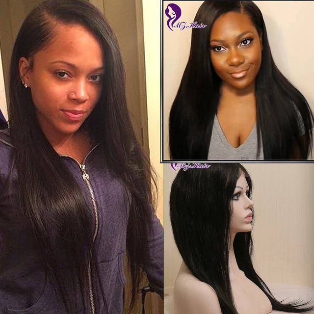 Side Part Straight Lace Front Human Hair Wig For Black Women Perucas ...