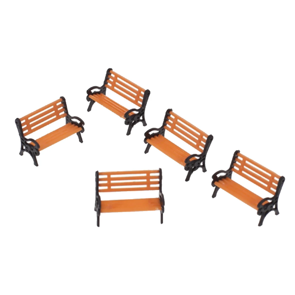 5PCS 1:75 Davenport Model Toy for Train Railway Park Garden Scenery with Black Arm