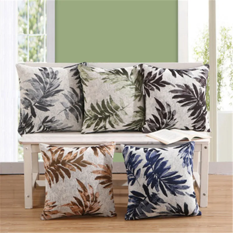 Chenille Leaves Pillow Covers Cushion Cover Nordic Decoration Home High Quality Deer Pillow Case For Pillow Coussin Decoratif
