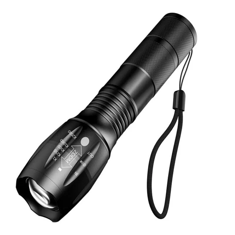 

LED Flashlight Customize LOGO Waterproof XML-T6 Aluminum lanterna Zoomable Portable Torch lights Camping Outdoor Night lighting