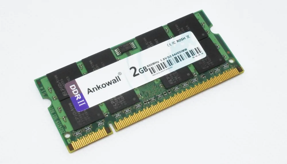 Ankowall DDR2 SO-DIMM 2 Гб Оперативная память 800 МГц Тетрадь памяти PC2-6400 ноутбука Оперативная память