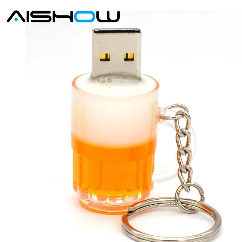 

Hot sale personality beer glass usb 2.0 USB Flash Drives 8GB Memory Stick Drive U Disk pendrive Thumb/Car/Pen Gift 2GB-64GB