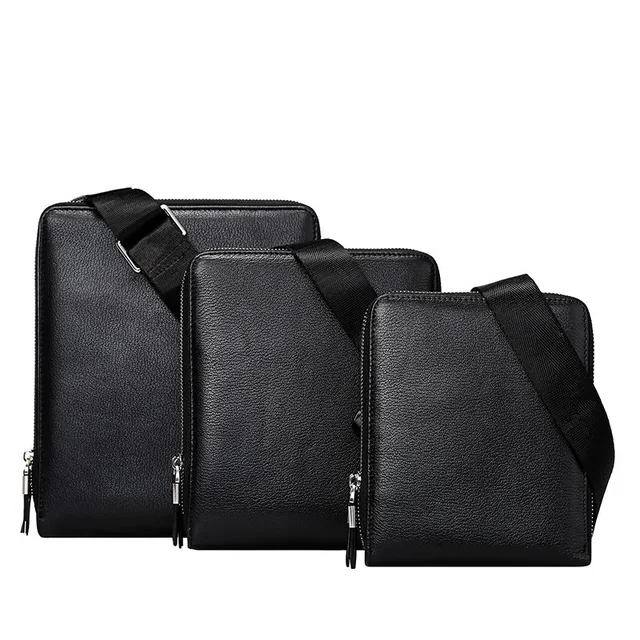 Men S Solid Color Genuine Leather Doent Bag Businessman Black Men S Solid Color Genuine Leather Doent Bag Businessman Black Cross Body Card Holder Multi