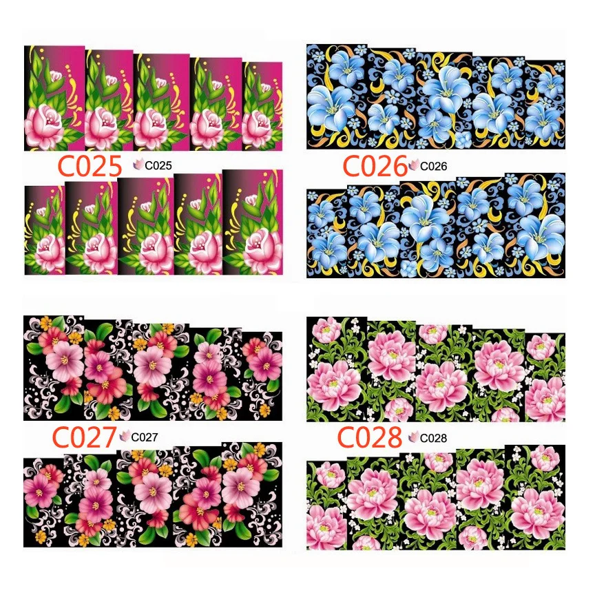 

Nail Art Water Decals,1sheet Flowers Design Full Cover DIY Beauty Salon Nail Decoration Accessories ,Nail Transfer Sticker