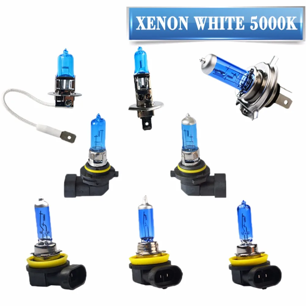 Hippcron Super White Halogen Bulb H1 H3 H4 H7 H8 H9 H11 9005 HB3 9006 HB4 12V 55W 5000K Quartz Glass Car Headlight Lamp