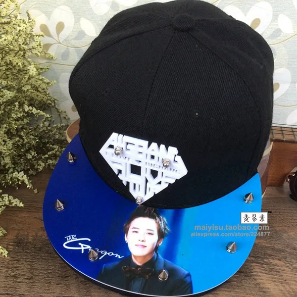 Bigbang G-Dragon хип хоп кепка GD модные заклепки Акриловые повседневные шипованные snapback gorra hombre печать кости мужчины женщины пары - Цвет: 8