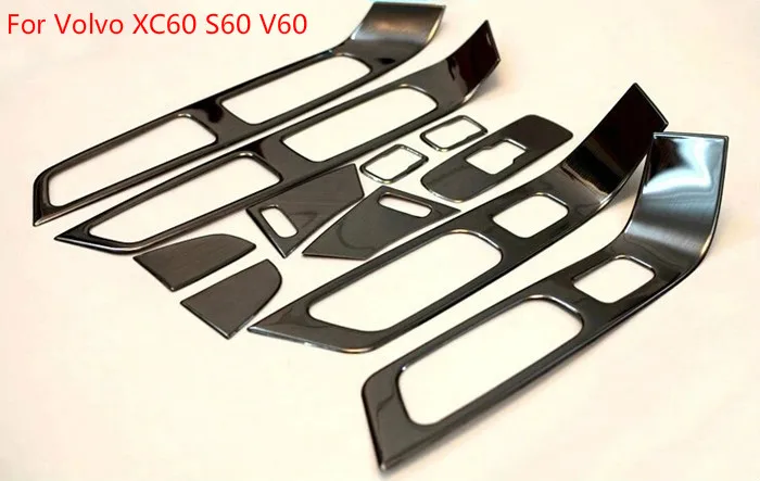 

11pcs Car Styling Car door armrest panel decal cover trim inner stainless steel sequins decal 3D sticker for Volvo XC60 S60 V60