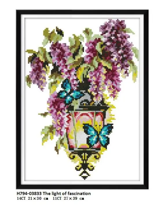 cross-stitch H794 Светильник из серии "очарование", АИДА, холст, вышивка крестом, 11CT, 14CT, ручная работа, для начинающих, вышивка,, рукоделие, домашний декор - Цвет: cross-stitch H794
