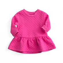 

Candy Color Baby Girls Bottom Dress Scuba Long Sleeve Casual Pleated Kids Dresses Girls Blouse Shirt Dress
