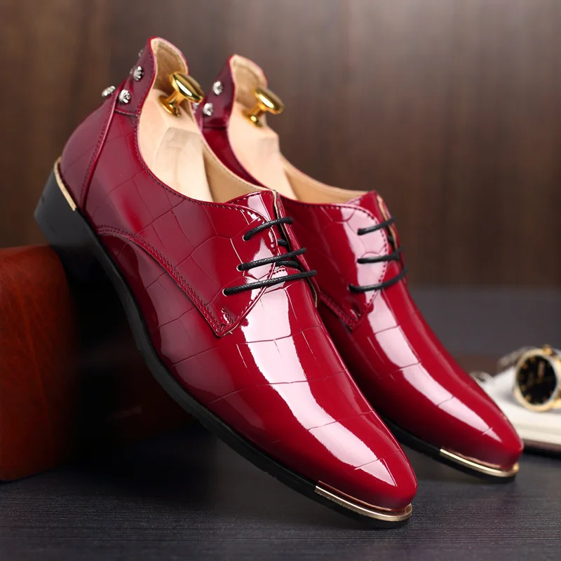 Brilhante Pu Qualidade Couro Macios Alta Se red Apartamentos 2018 Vestem blue Moda Da Novos Black De Gommino Sapatos Homens Mocassins Negócios Dos n08qvz8w