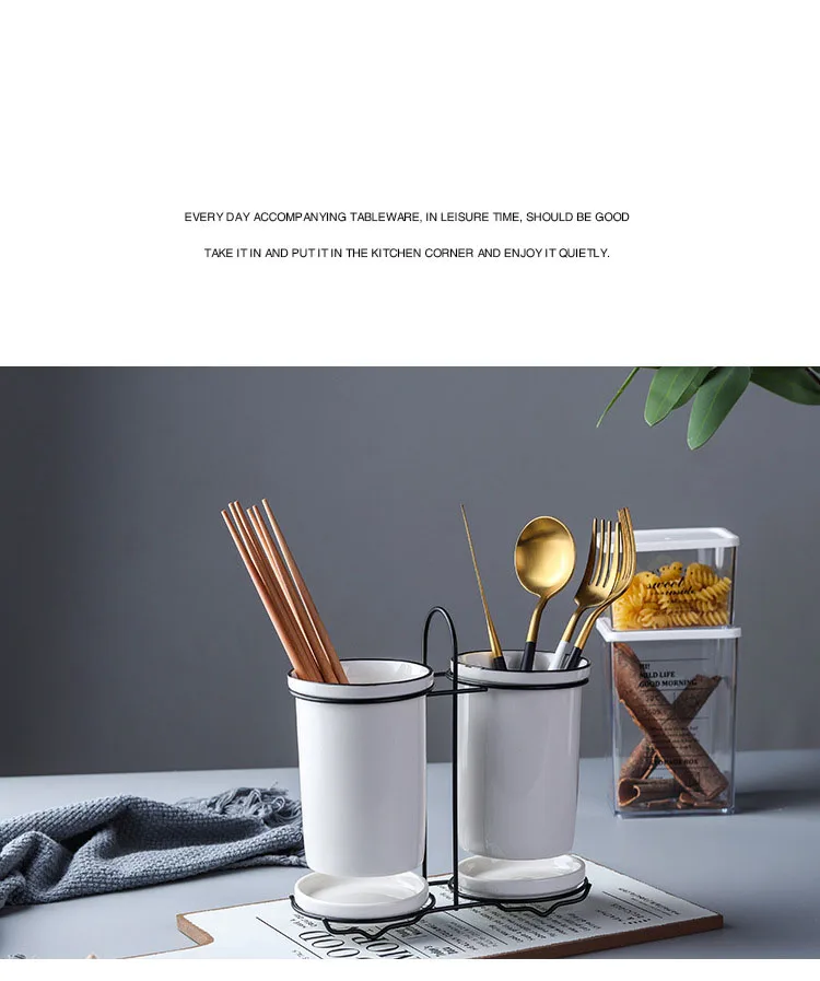Скандинавские Простые керамические вилки ложки палочки для еды трубки домашние палочки для еды коробки полки для столовых приборов