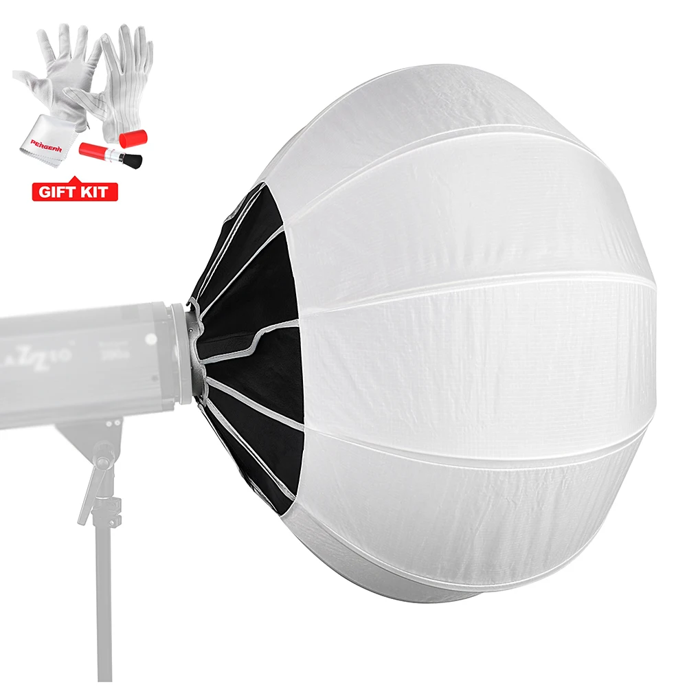 

Quick Folding Ball Soft Box Diffusion with Bowens Mount - 25.6" (65cm) used for Bowen S Mounts Video Lights Speed lights Strobes