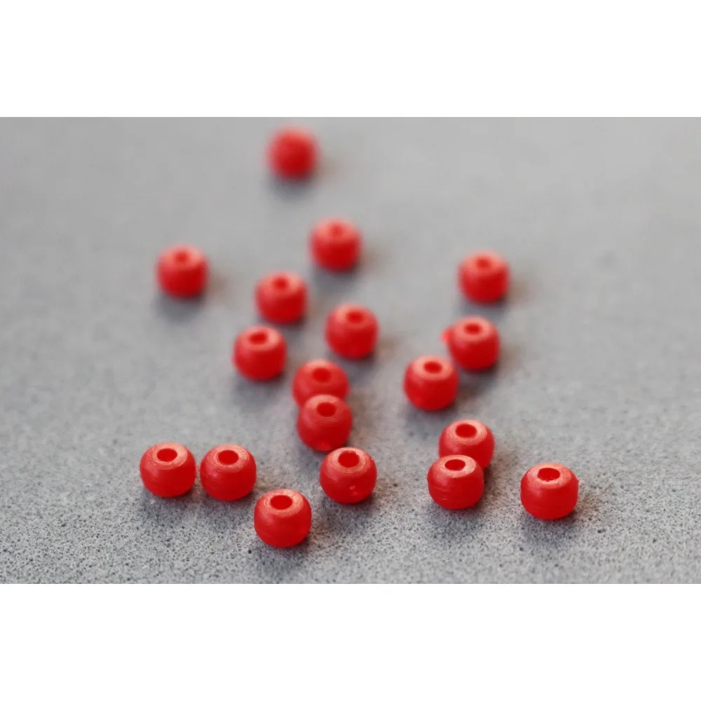 Tigofly 200 pcs/lot Plastic Fishing Beads Red Hard Floating Bobber Bulk Beads Fishing