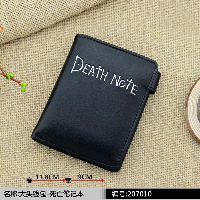 Аниме PU короткий желтый кошелек бумажник на кнопке с принтом Пикачу - Цвет: Death Note