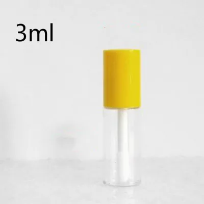Тюбик для блеска для губ трубка 3 мл прозрачные флаконы под блеск для губ макет косметический контейнер блеск для губ Упаковка Мини Губная трубка 1,2 мл 50 шт - Цвет: 3ml Yellow