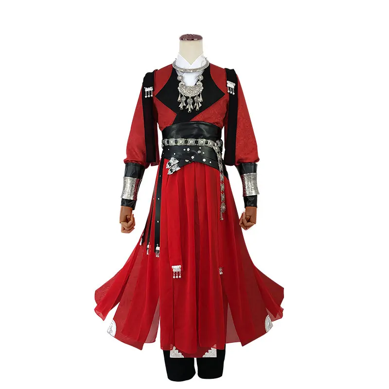 

New Arrival Hua Cheng Cosplay Costume Tian guan ci fu Desperate Ghost King Hua Cheng Full Set Wig Shoes Sword