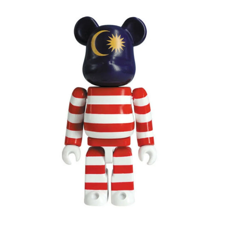 

7cm / 2.75 Inch Medicom 100% Be@rbrick Series 37 Flag Malaysia Bearbrick Kid Toys New