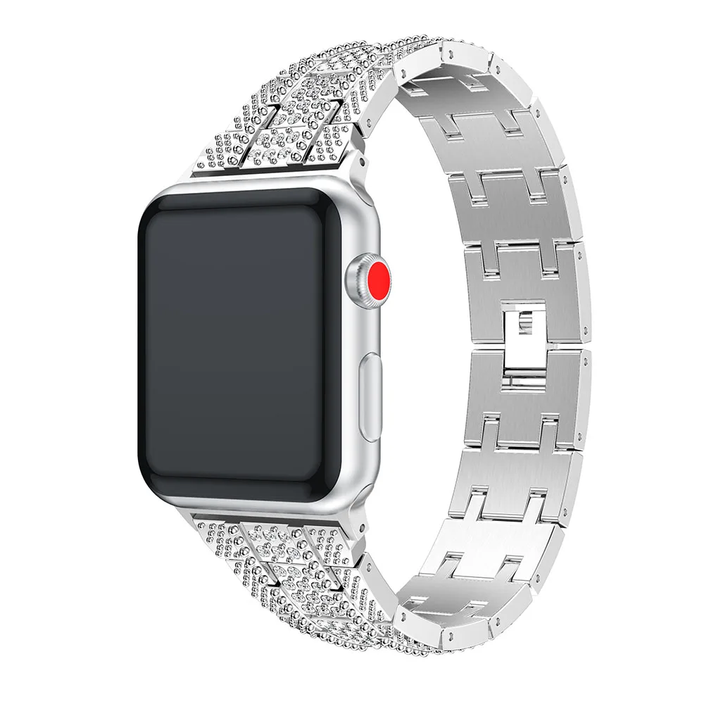 Для Apple Watch Band 44 мм 40 мм 38 мм 42 мм модный металлический спортивный браслет из нержавеющей стали ремешок для iWatch Series 4 3 2 1 Ремешки для наручных часов