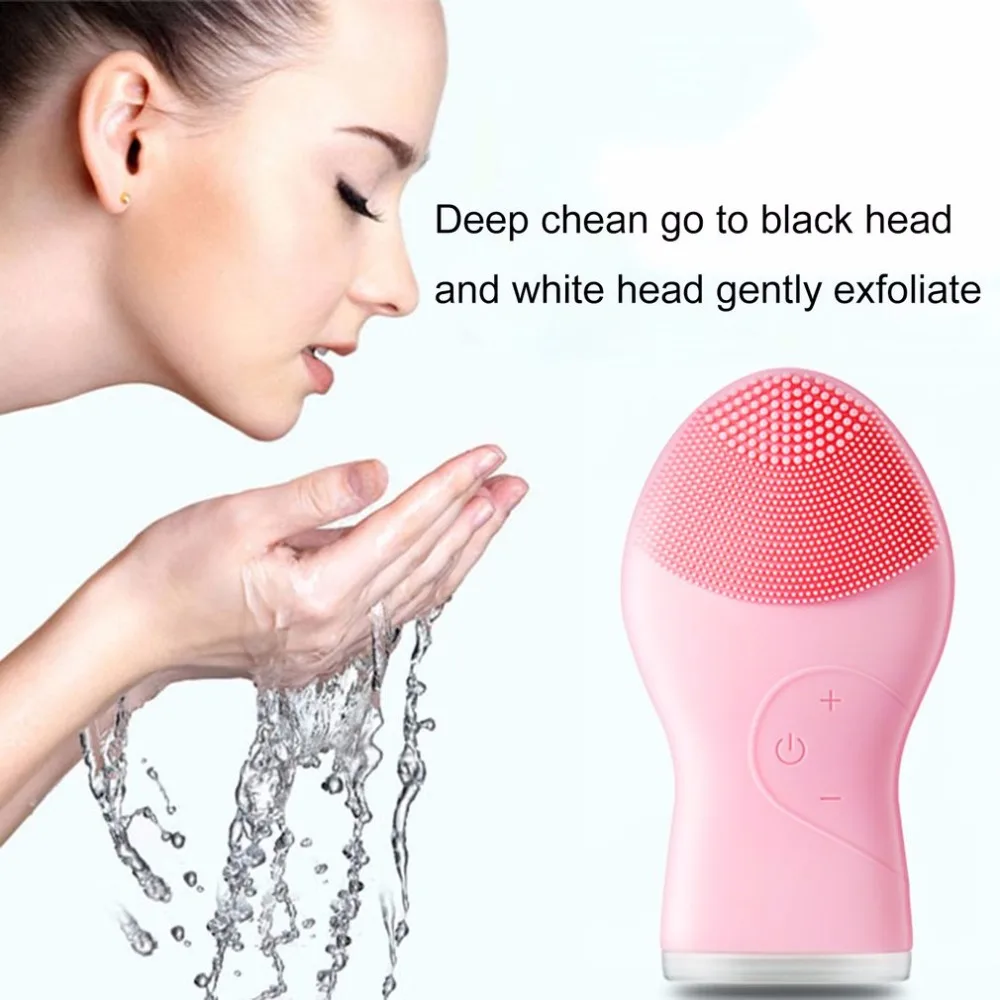 

Ultrasonic Silica Gel Face Cleansing Device Blackhead Acne Removal Rechargeable Electric Facial Cleaner Beauty Instrument