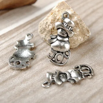 

100pcs joy snowman fashion charms pendant antique silver bronze Jewelry Making earrings bracelet necklace keychain DIY 29*13mm