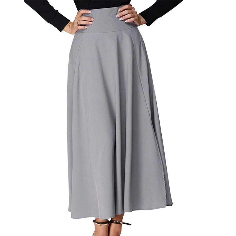 Plus Size S-4XL Empire Ankle-Length Skirt ZOGAA Women High Waist A-line Skirt Solid Long Skirt Pleated A Line Front Slit Belted Plus Size S-4XL Empire Ankle-Length Skirt ZOGAA Women High Waist A-line Skirt Solid Long Skirt Pleated A Line Front Slit Belted