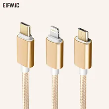 ELFMIC 2.4A Fast Charging Cable Micro-usb-Type-C Light-ning for xiaomi huawei iphone ipad samsung