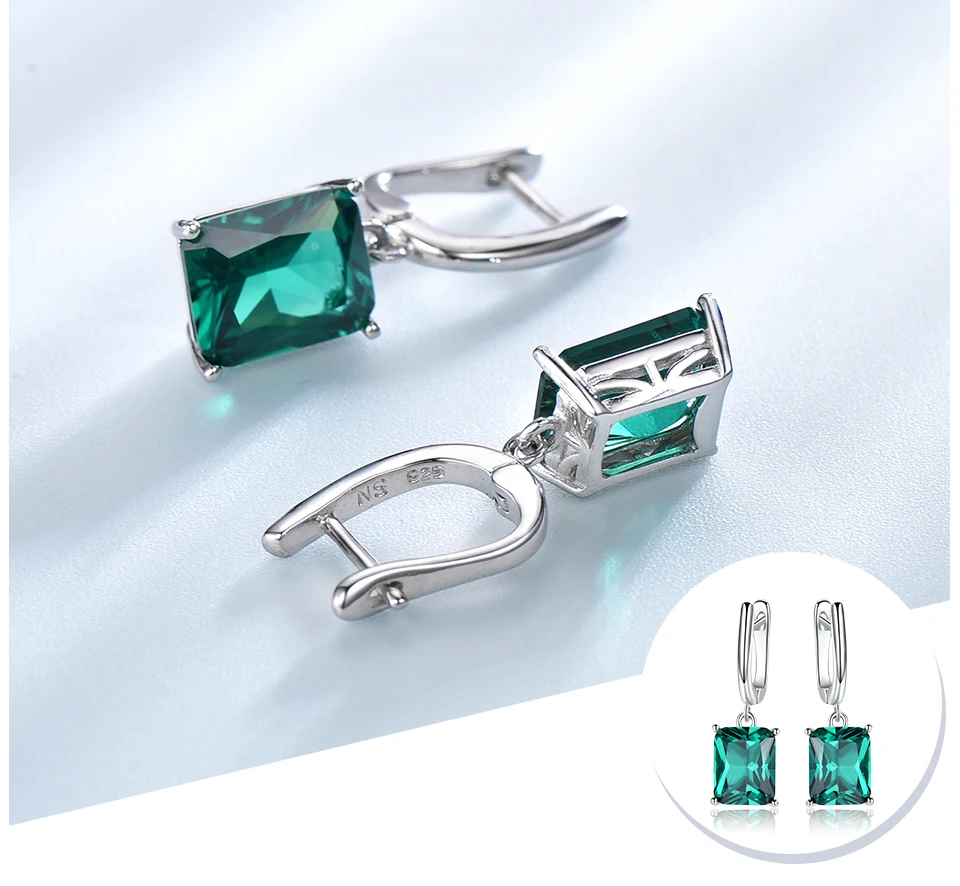 UMCHO &nbsp;&nbsp;Emerald 925 sterling silver earring for women EUJ094E-1-pc (4)